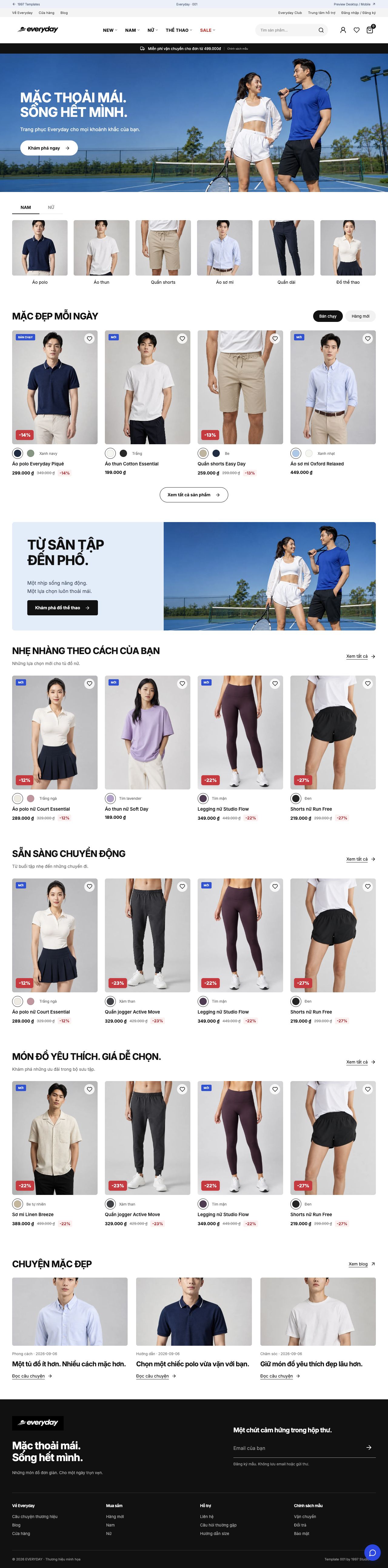 EVERYDAY homepage design